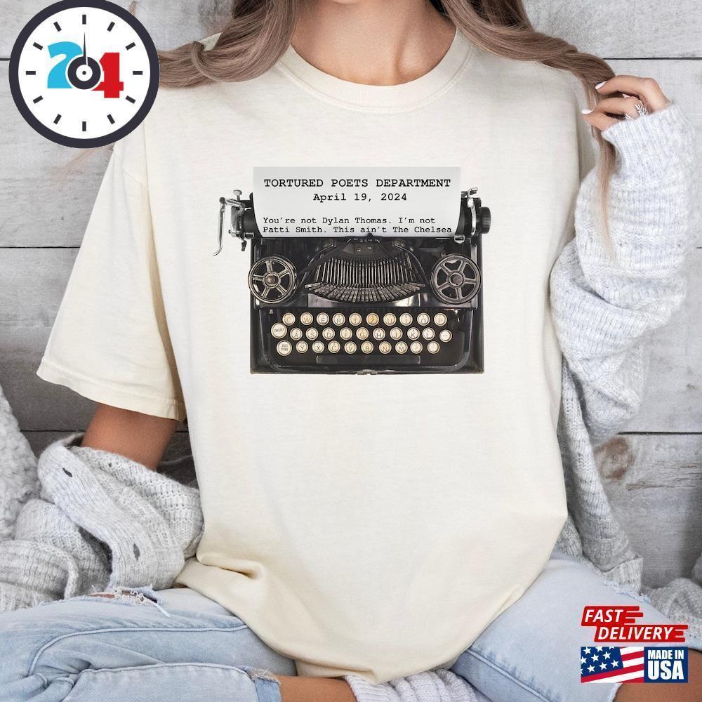 Tortured Poet Department Typewriter T-Shirt Dylan Thomas